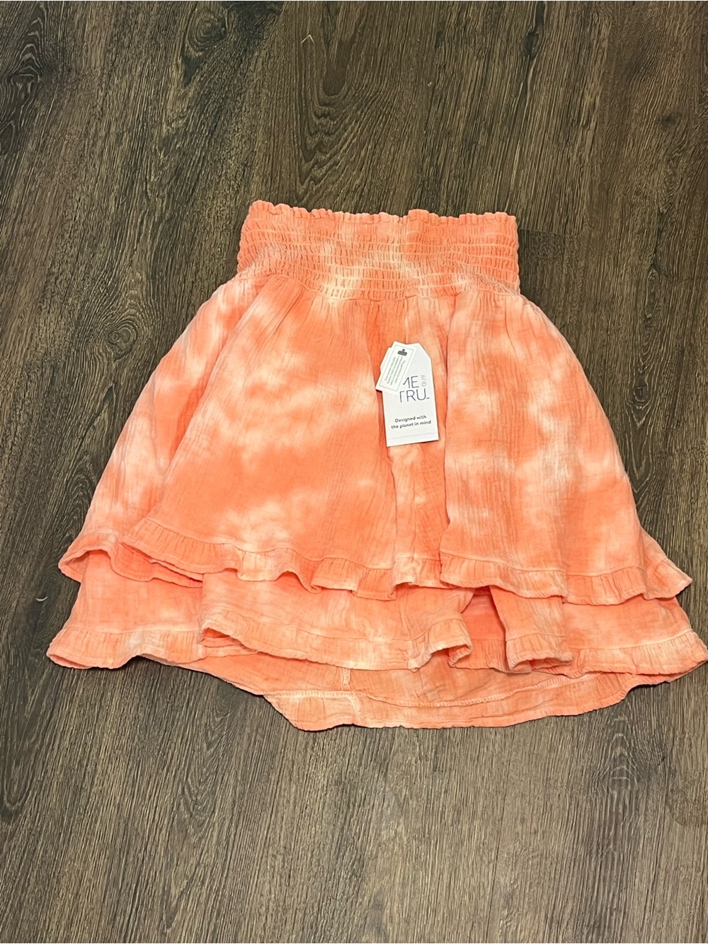 Time and Tru Coral Tie-Dye Ruffle Skirt – Size Small – NWT